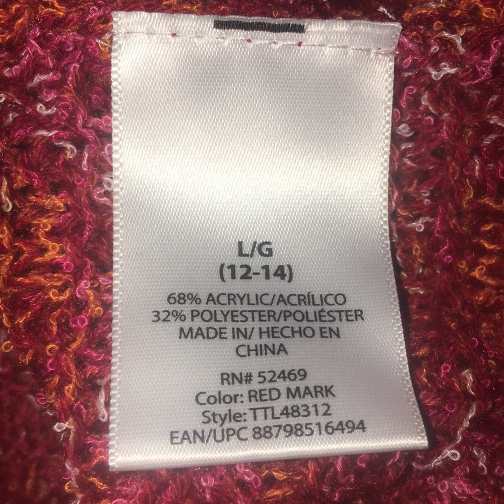 BNWOT bright red v-neck cable knit sweater in Lge - Picture 8 of 8